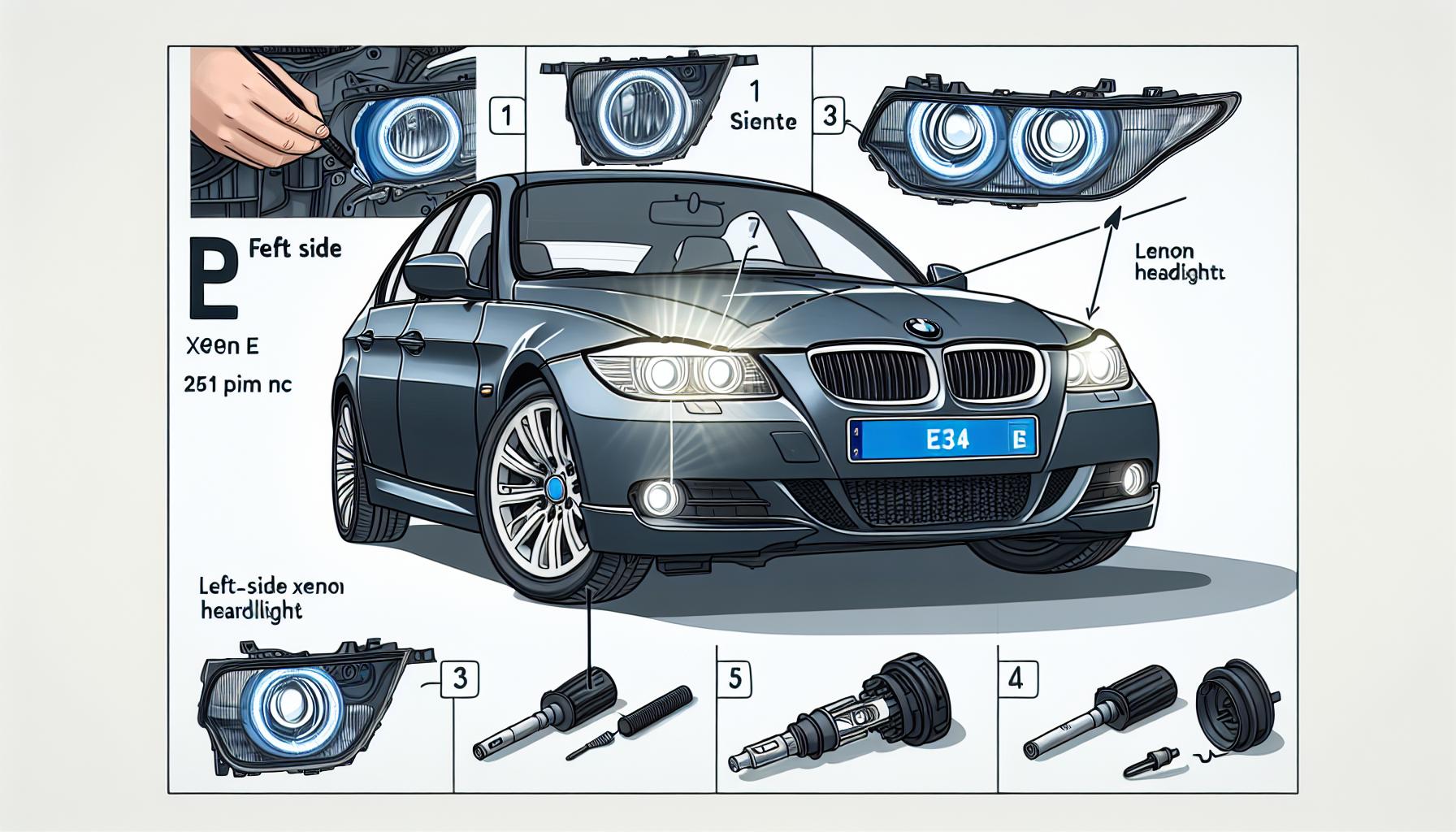 Jak najít číslo dílu BMW E90 levý xenon