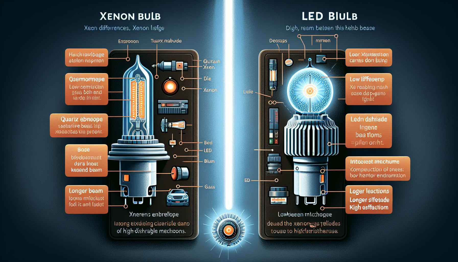 Xenon a LED H7: Klíčové rozdíly